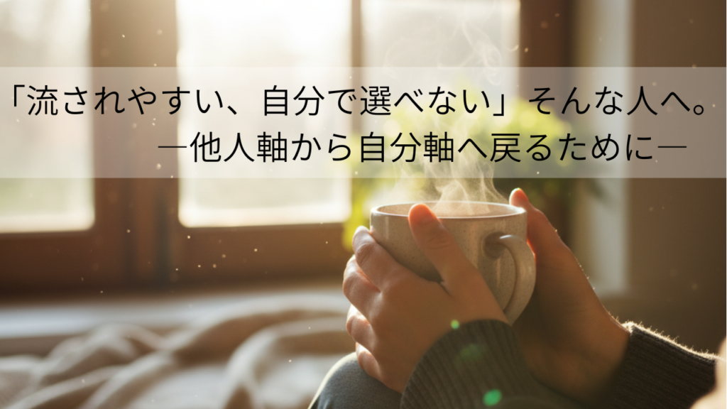 「流されやすい、自分で選べない」そんな人へ。―他人軸から自分軸へ戻るために―