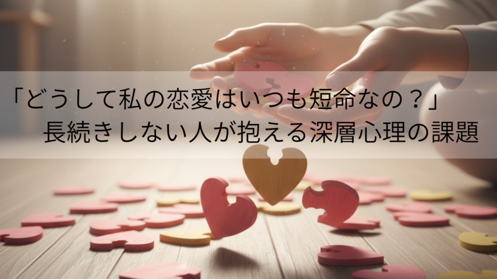 「どうして私の恋愛はいつも短命なの？」長続きしない人が抱える深層心理の課題
